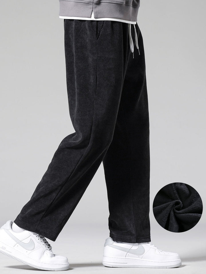 Polar Fleece Lined Straight Leg Corduroy Pants