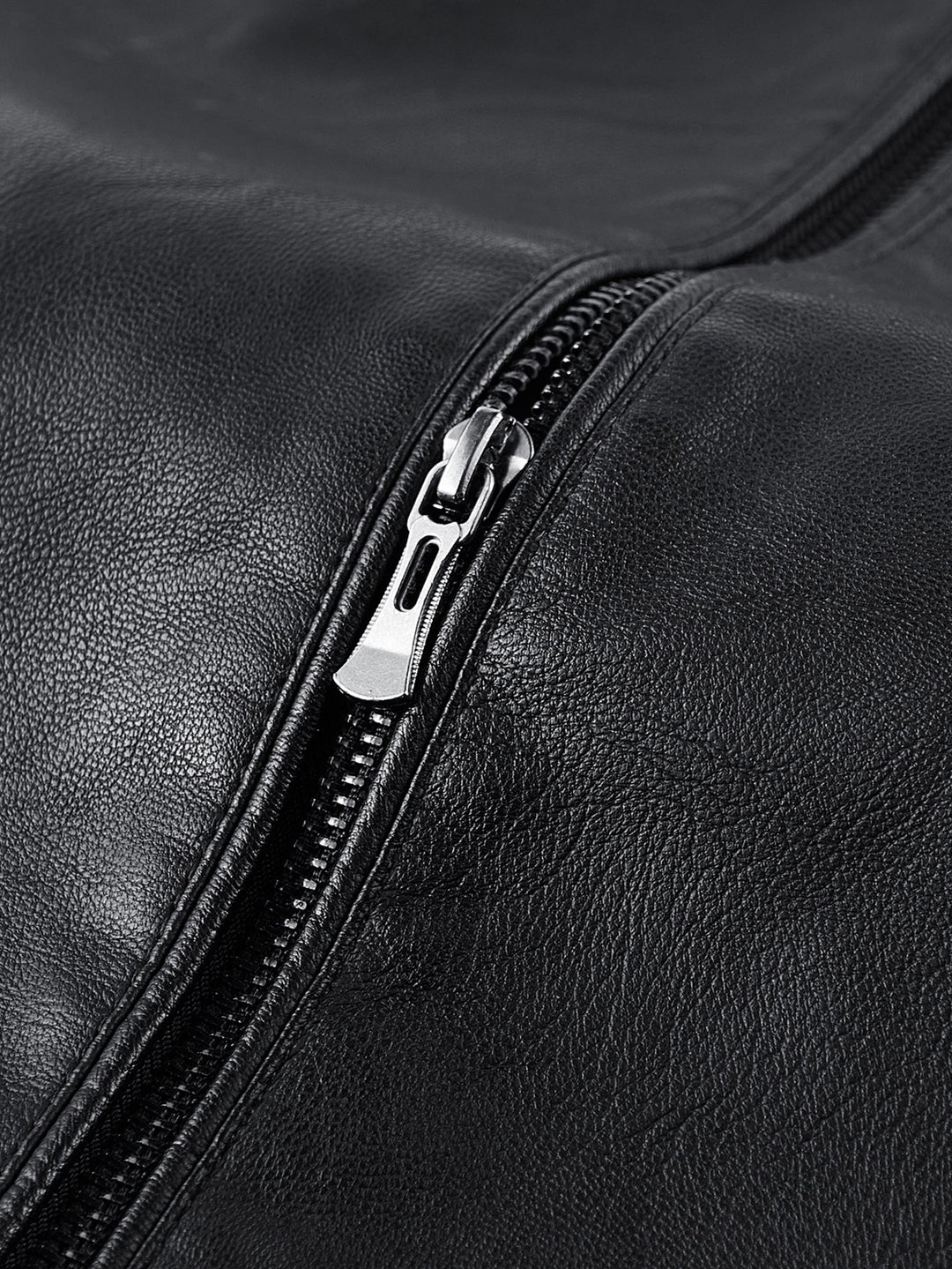 PU Leather Stand Collar Jacket